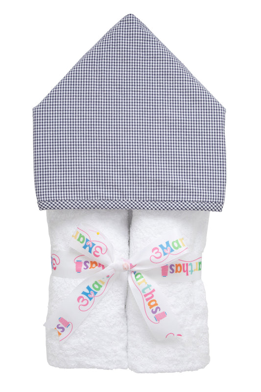 Small Check Every Kid Towel - Navy