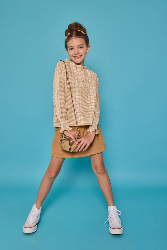Shannon Top- Geneva Gingham Khaki