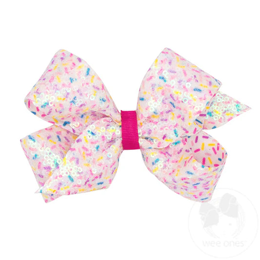 Medium Sequins Neon Confetti Bow