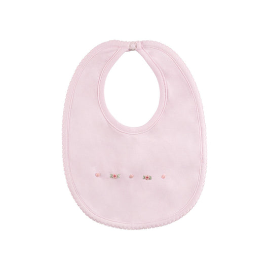 Baby Girl`s Smocked Flower Bib: Pink