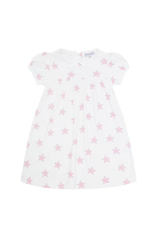 Pink Stars Print Playtime Dress: Pink
