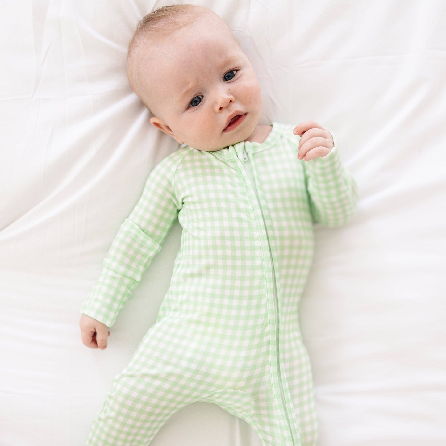 Pistachio Gingham Bamboo Sleeper