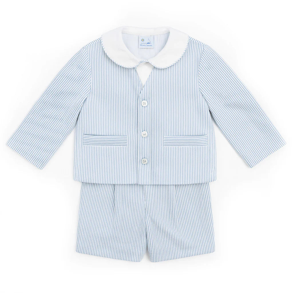 Seersucker Jacket and Short with Woven Short Sleeve Shirt