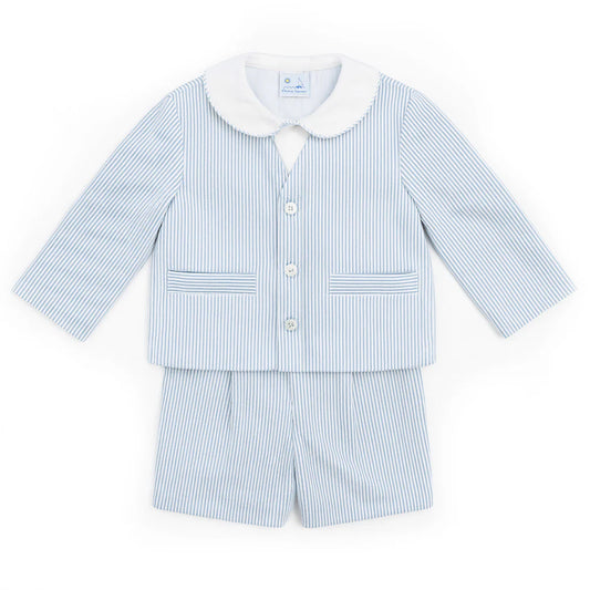 Seersucker Jacket and Short with Woven Short Sleeve Shirt