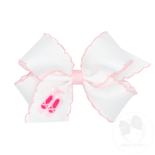 Medium Ballet Slippers Embroidered Bow