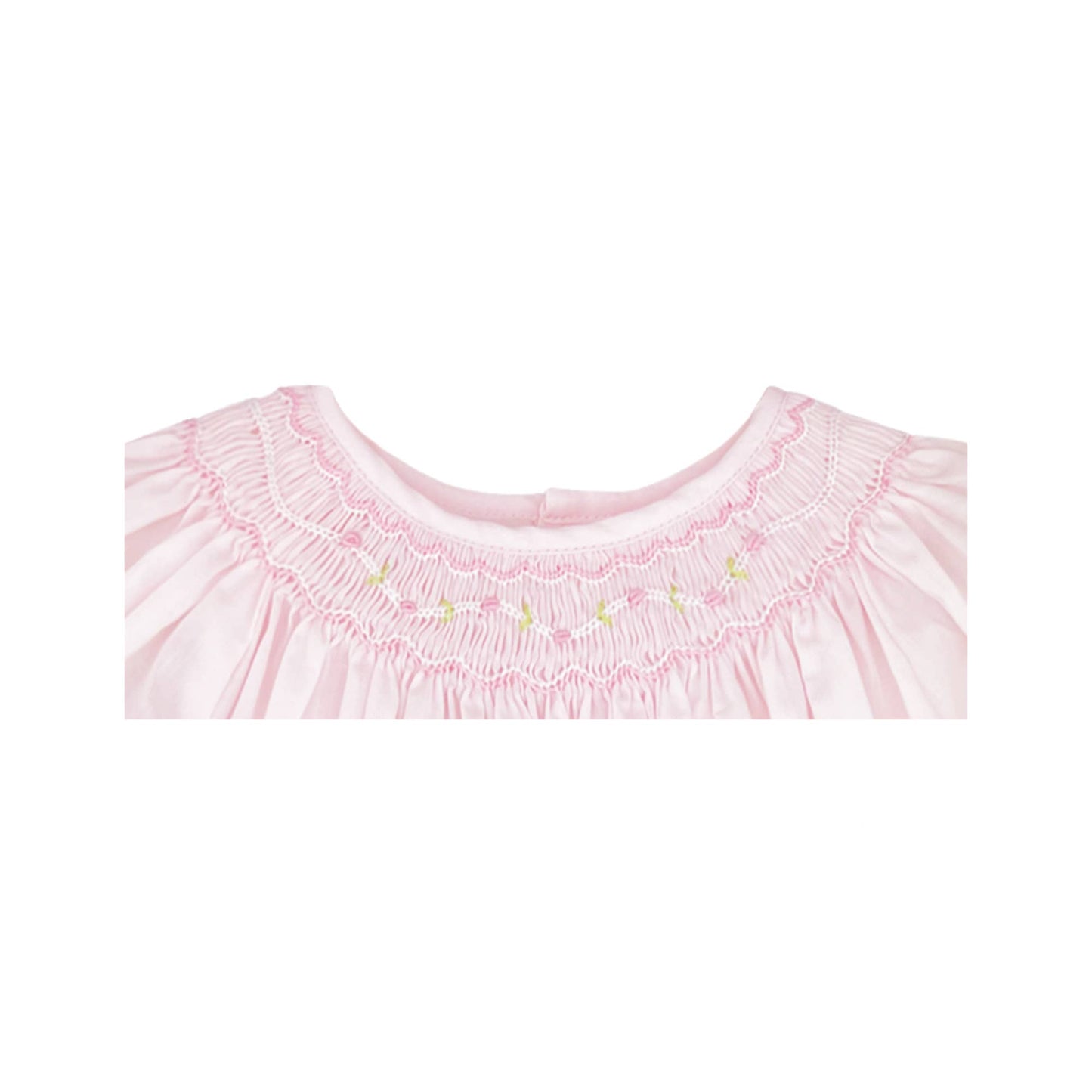Smocked Daygown with Voile Insert: Pink