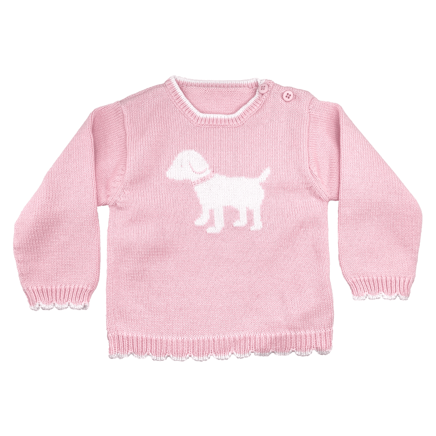 Dog Knit Sweater in Pink: 5Y