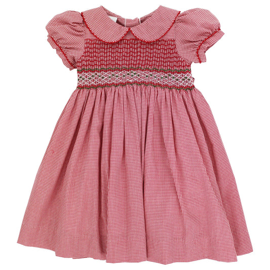Christmas Check Geometrics, Dress Red