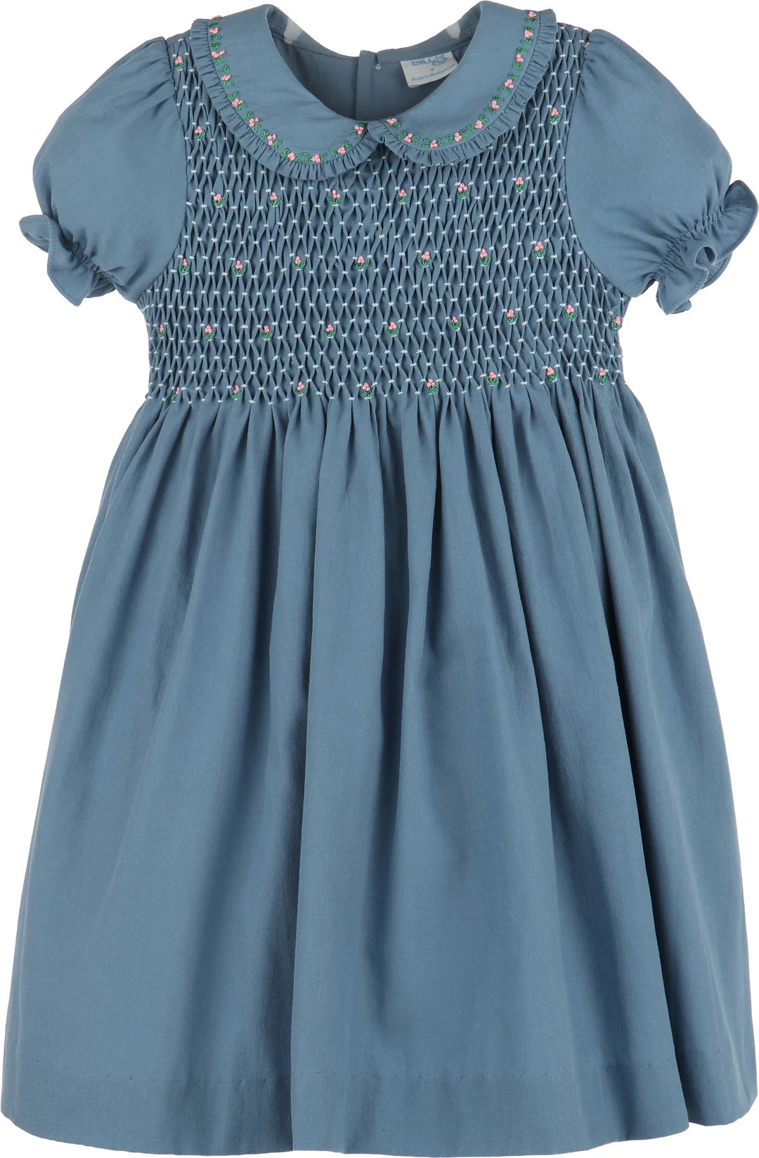 Fall Garden Blue Full Smocked Dress