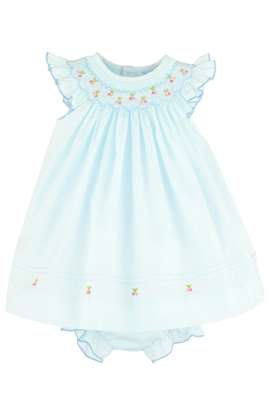 Cherries Smock Bishop - Blue