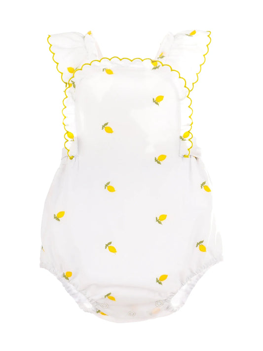 Lemon Broderie Sunsuit, Green