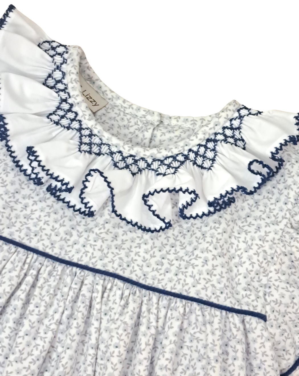 Hand smocked collar float girls dress Christina Collection: 2T