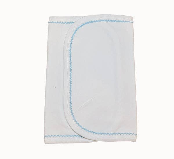 Burp Cloth - Picot Trim: Terry Cloth / (New White)White with White trim