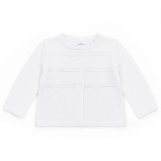 White Three Button Cardigan Sweater