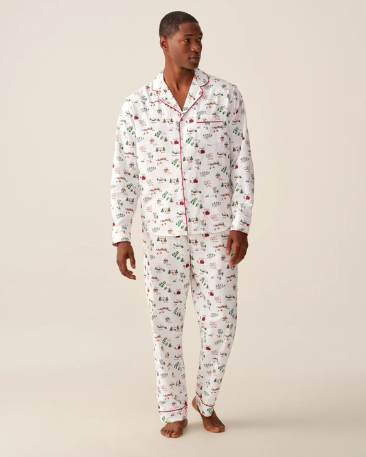 Men's Twill Pajama Set in North Pole Chronicles