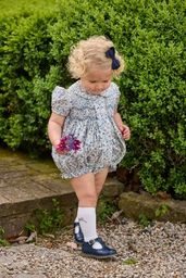Smocked Bridget Bubble- Wisteria Floral
