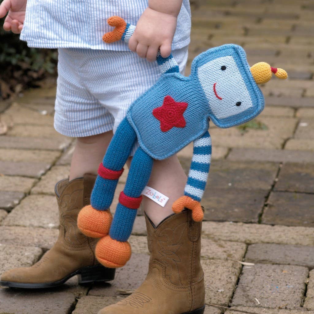 Riley the Robot Knit Doll: 14" Plush