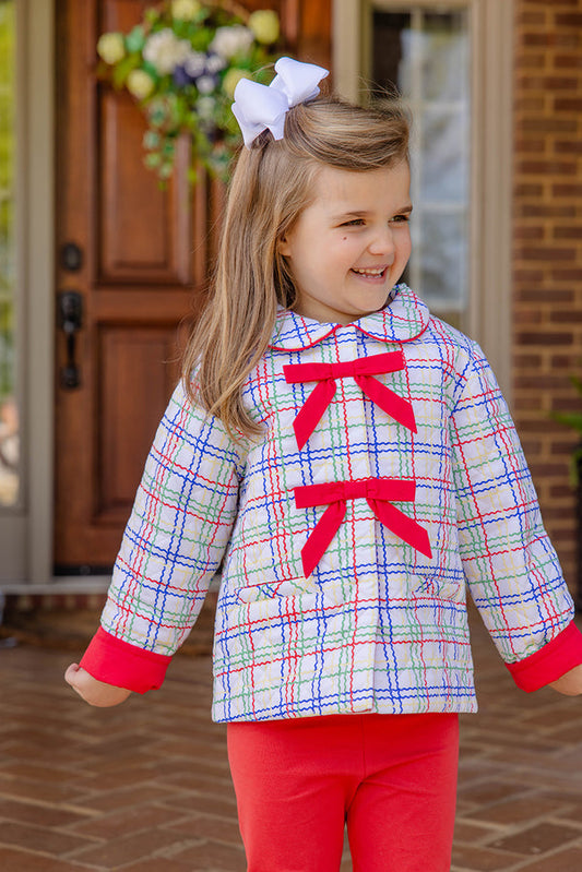 Julie Anne Jacket Wellington Windowpane/Richmond Red