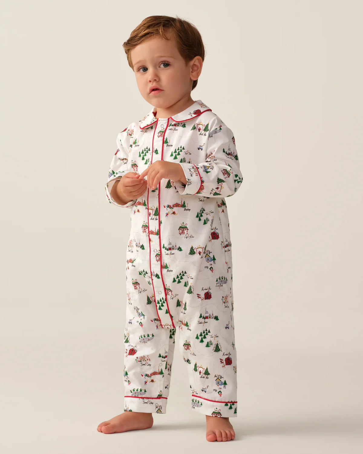 Baby's Twill Cambridge Romper in North Pole Chronicles