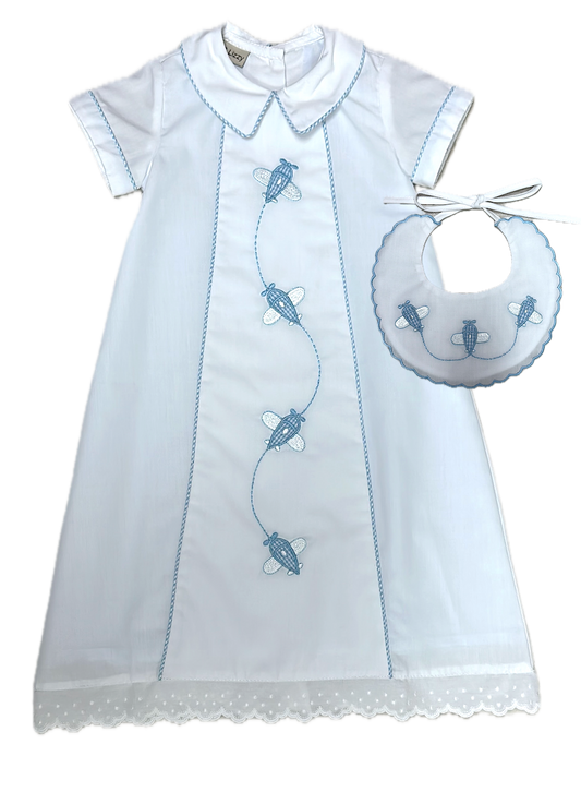 Airplanes daygown set (with bib and hat): NB