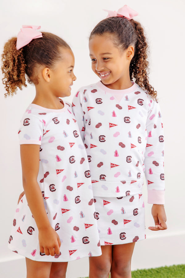 USC Polly Play Dress- South Carolina Spirit with Palm Beach Pink
