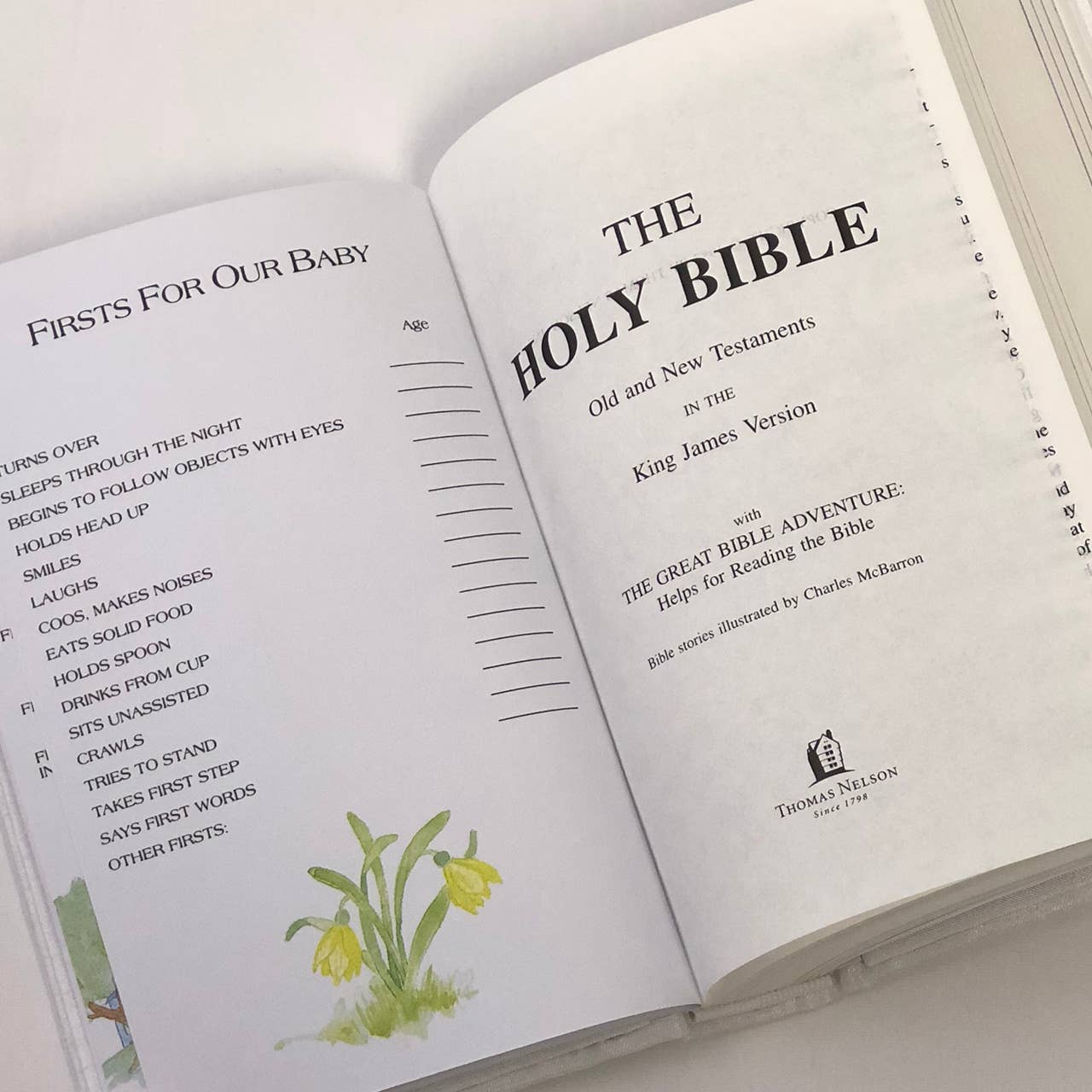 Children’s Bible In Shantung With Cross, Light Beige