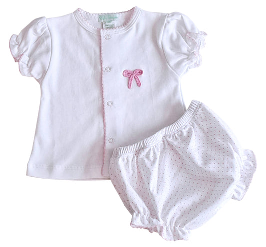 Baby Girl's Pink Bows Bloomer Set