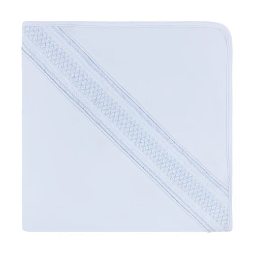 Smocked Argyle Blanket- Blue