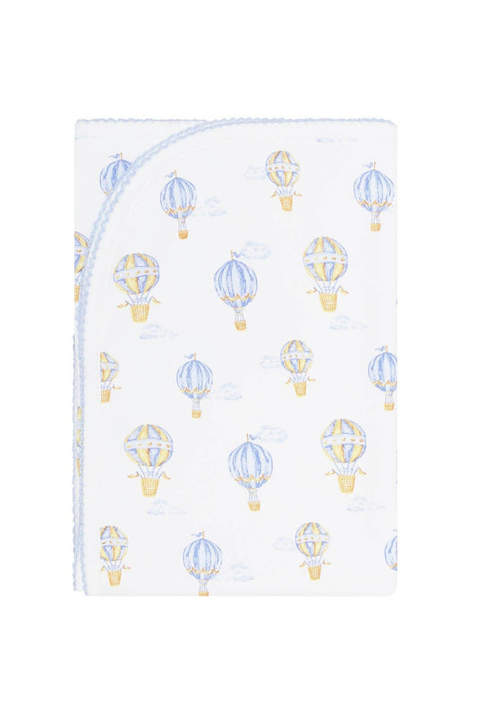 Blue Balloons Print Blanket: One Size / Blue