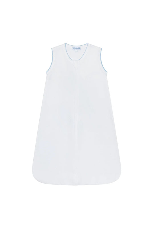 Milano Baby Quilted Sack: Blue Pilcot Trim