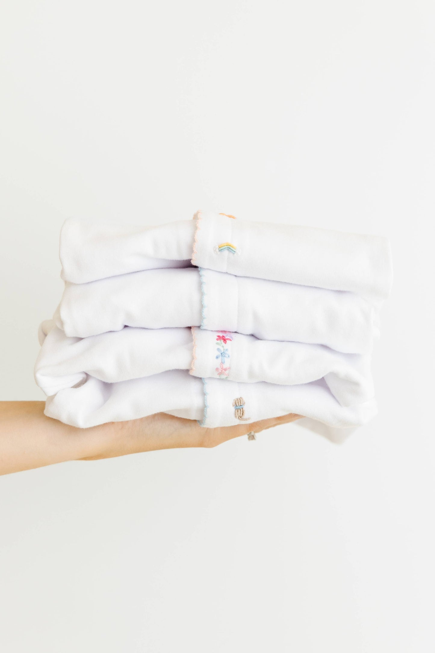 Puppy Dogs Baby Blanket: White with Blue Picot Trim / One Size