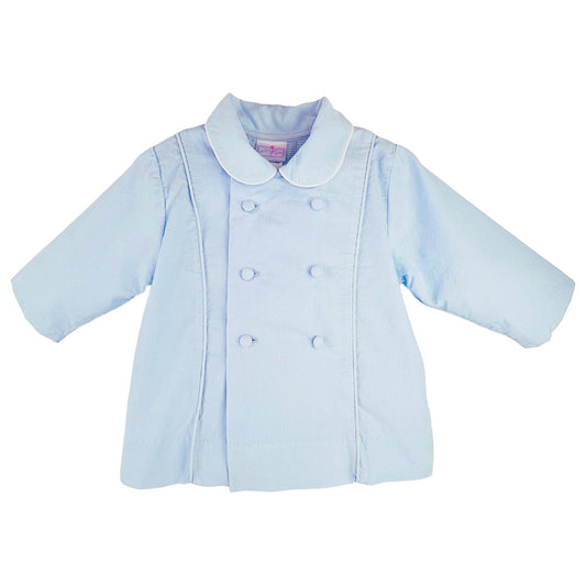 Light Blue Corduroy Coat & Hat: 6/9M