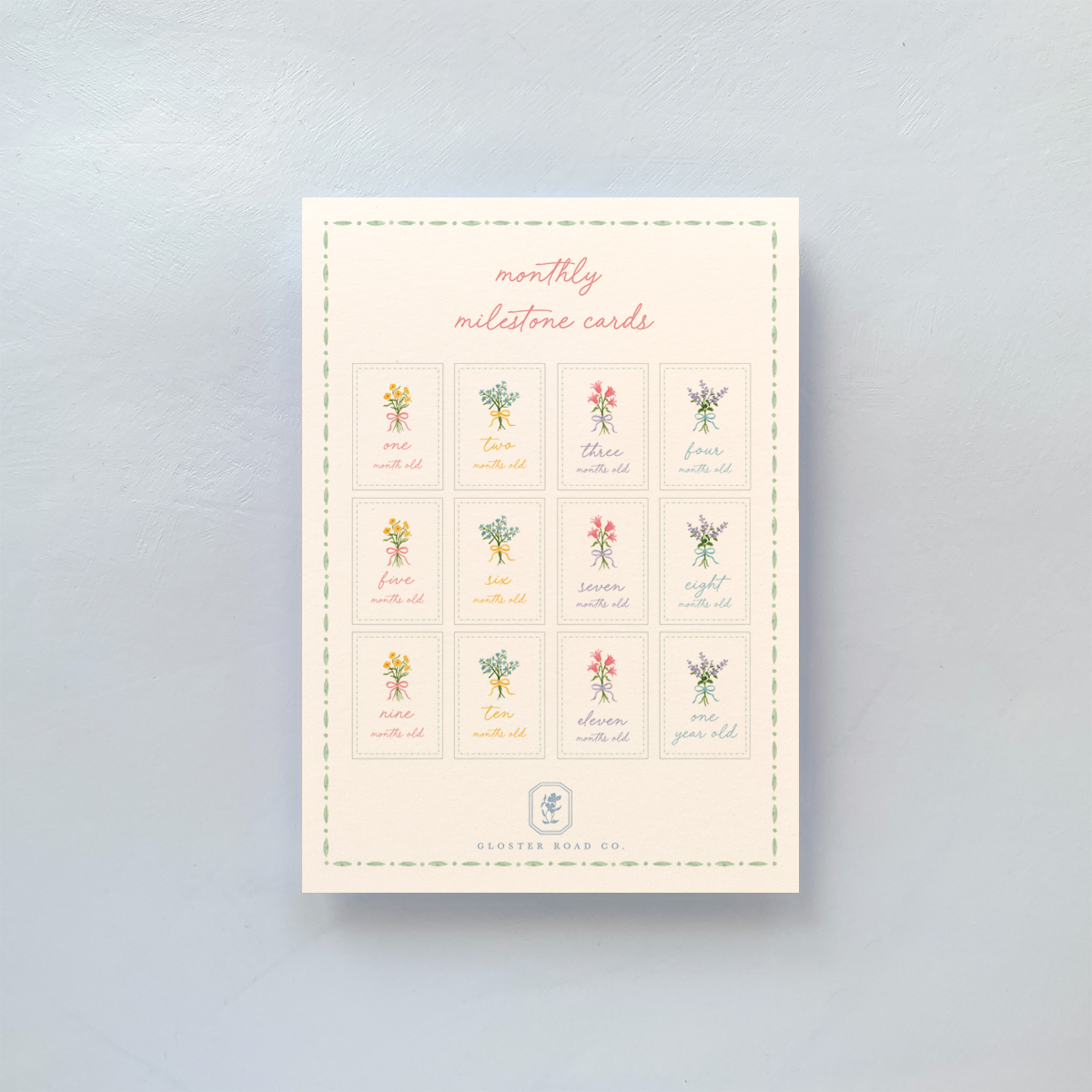 Bow Bouquet Milestone Cards