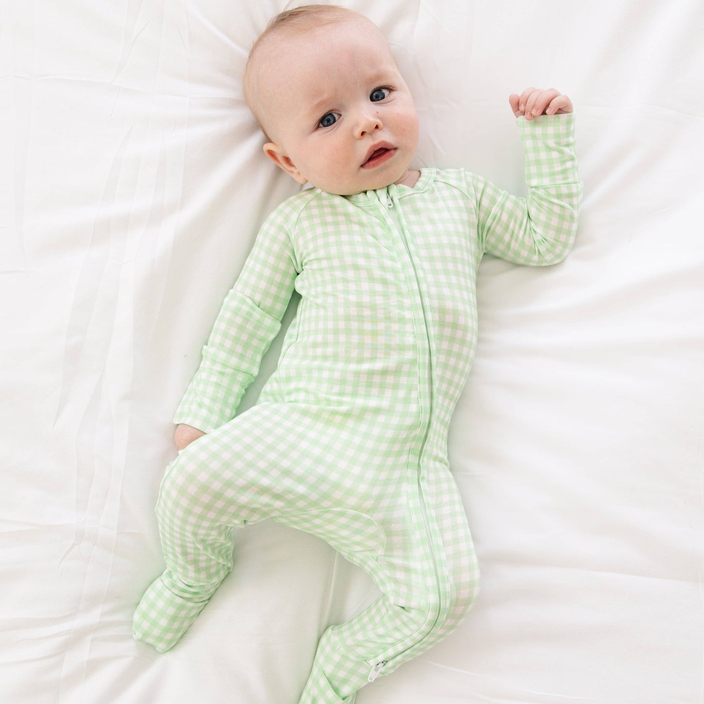 Pistachio Gingham Bamboo Sleeper
