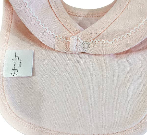 Bib - Picot Trim: Blue - Terry Cloth Backing