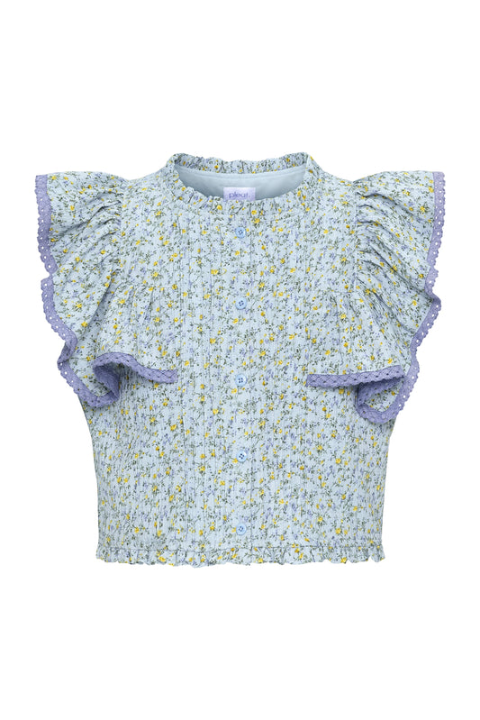 Posie Top, Blue Ditsy