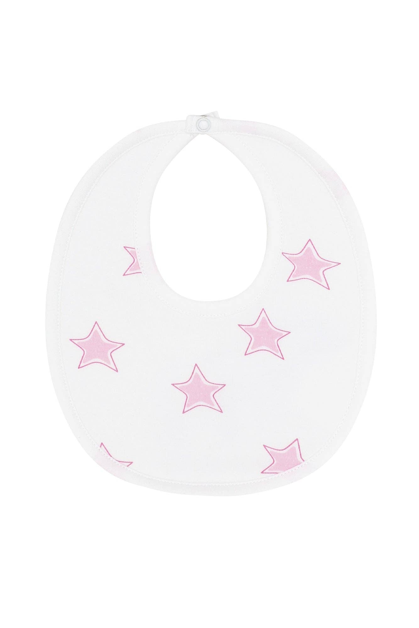 Pink Stars Print Bib: Pink / One Size