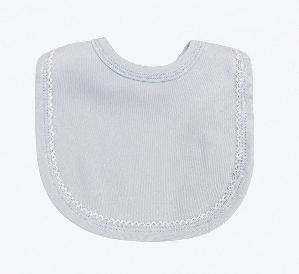 Bib - Picot Trim: Blue - Terry Cloth Backing
