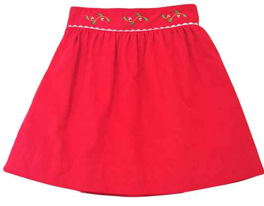 Corduroy Red Girl's Skirt