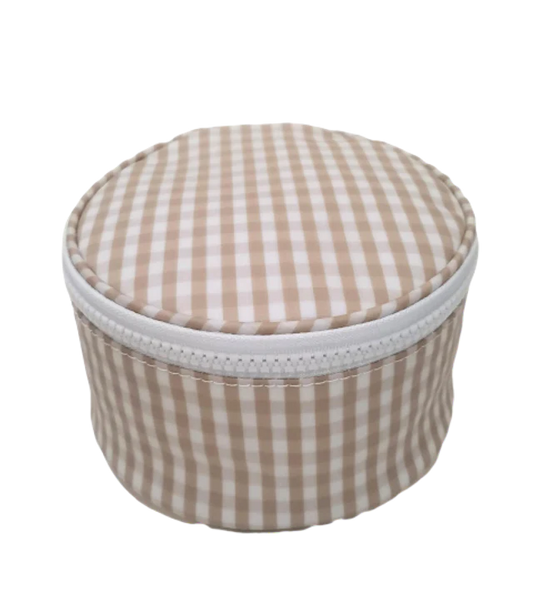 Jewel Round Case-Gingham Khaki