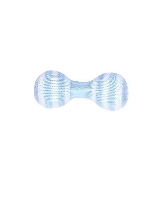 Dumbbell Hand-Knit Rattle - 2 Colors: Blue