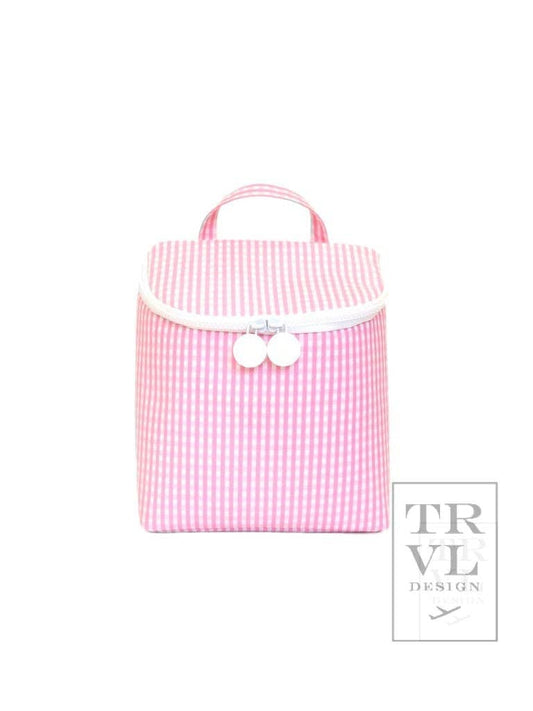 Take Away Lunch Bag - Insulated Gingham Pink