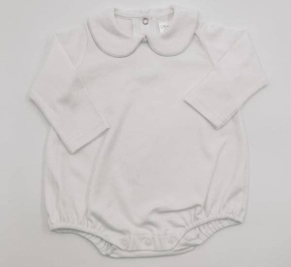 Bubble - Piping Collared LS: White / NB