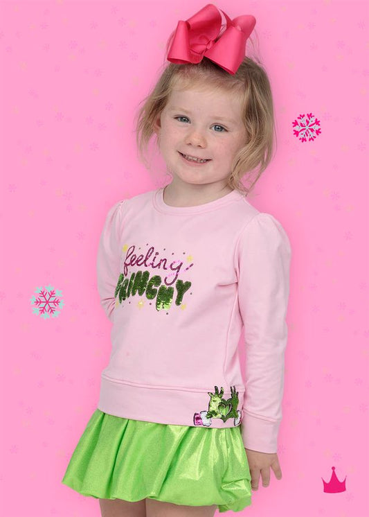 Sequin Feeling Grinchy Pink Holly