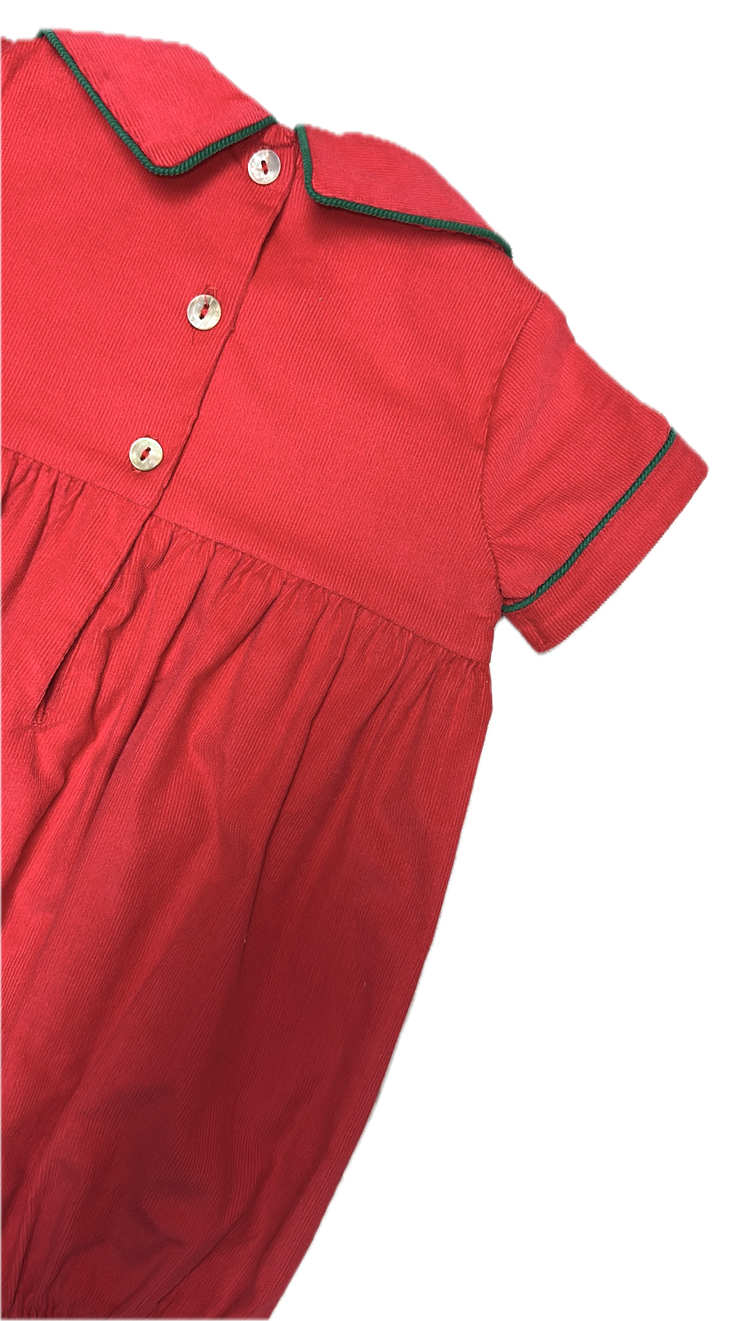 Red Corduroy Baby Boy Romper Christmas Classic: 3m