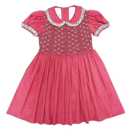 Isabella Collection Hand Smocked Corduroy Dress