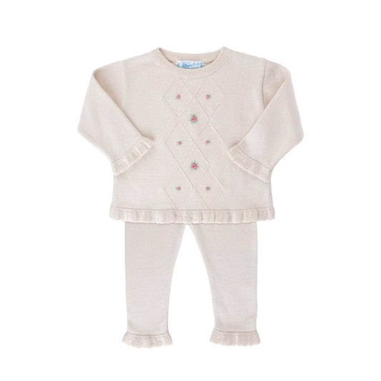 Baby & Toddler Girls Rosebud Knit Set: Ecru