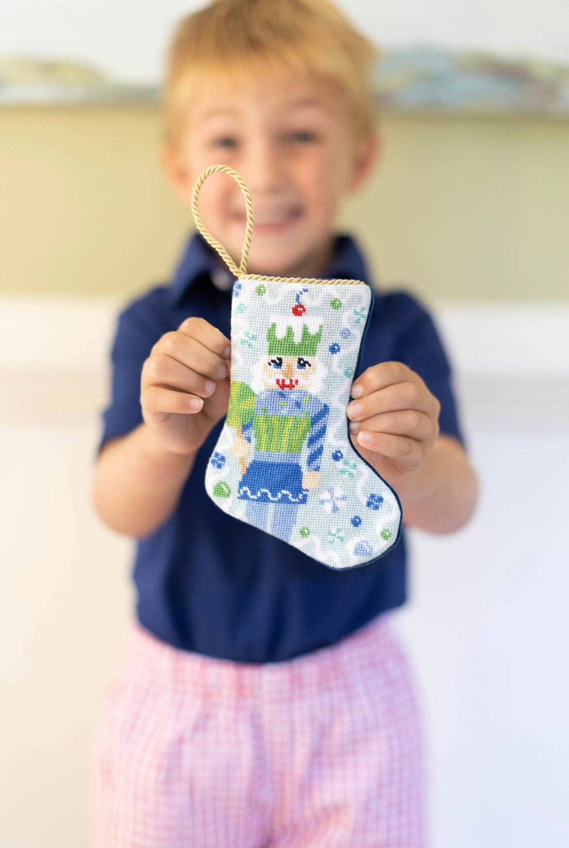 Sugary Sweet Nutcracker in Blue Stocking