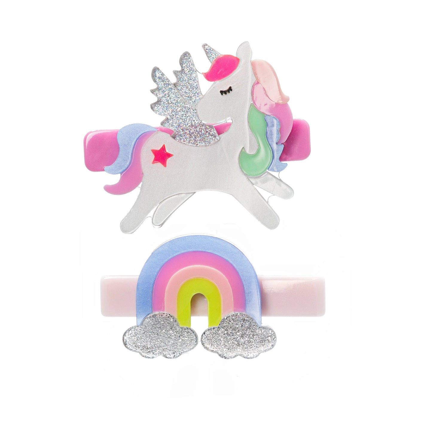 Unicorn Pastel Rainbow hair clips
