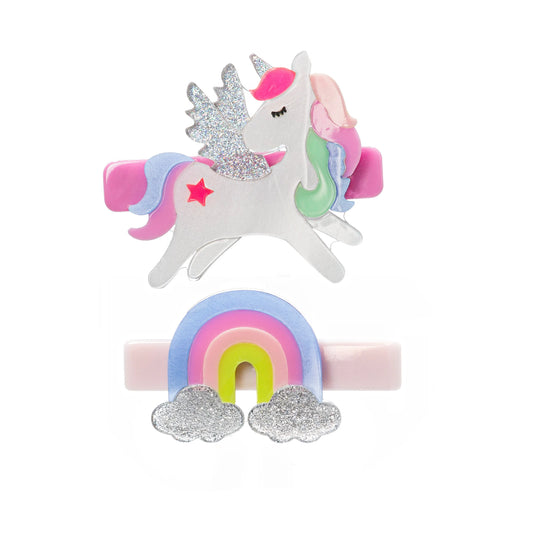 Unicorn Pastel Rainbow hair clips